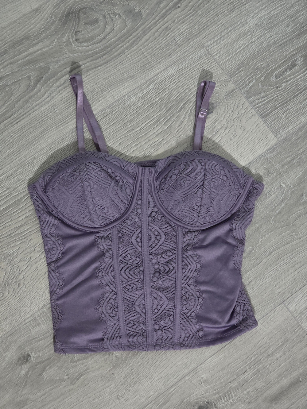 No Boundaries Purple Lace Bustier Camisole